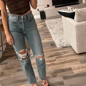 Classic High Rise Agolde Jeans - distressed
